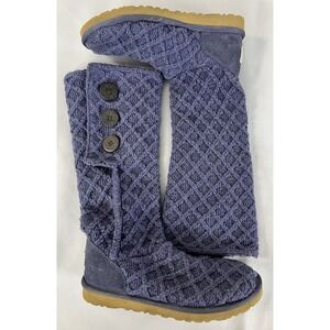 UGG Boots Womens Sz 8 Australia  Knit‎ Fold Over Purple Sweater